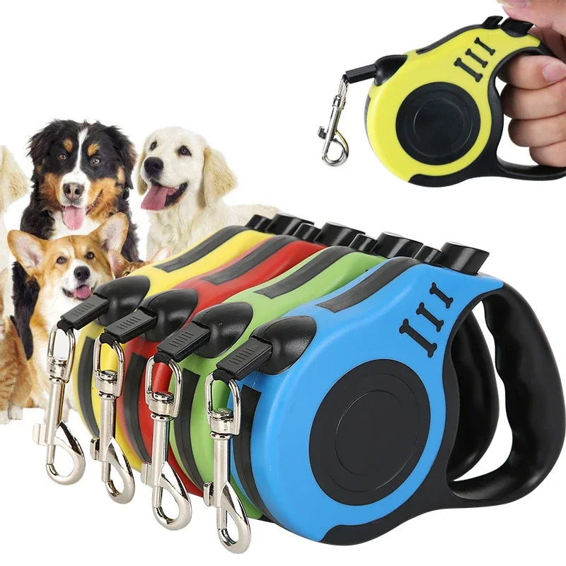 Einziehbare Hundeleine von YOUSE mit ergonomischem Griff – 3m oder 5m Rollleine für kleine Hunde und Katzen.
